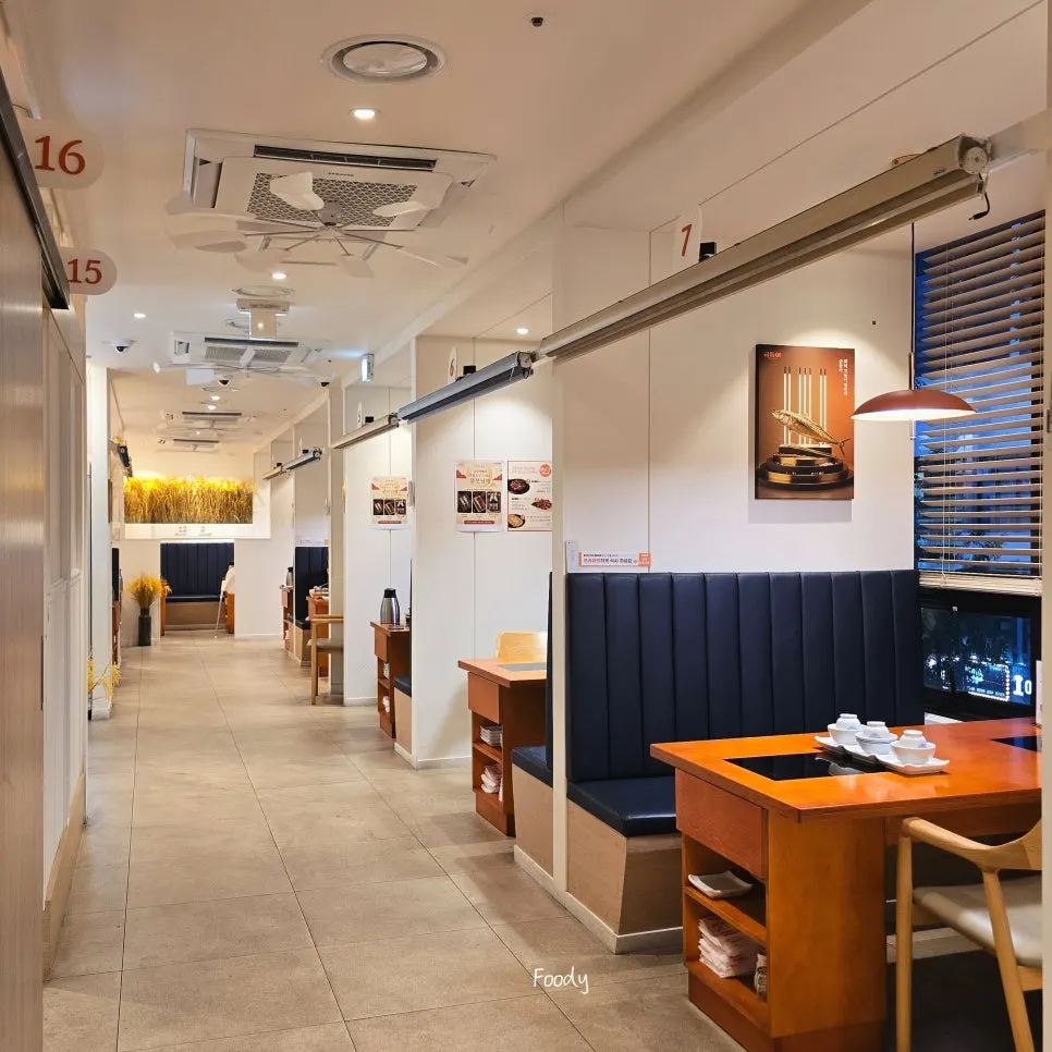 Self-serve drink corner set up in one part of the restaurant