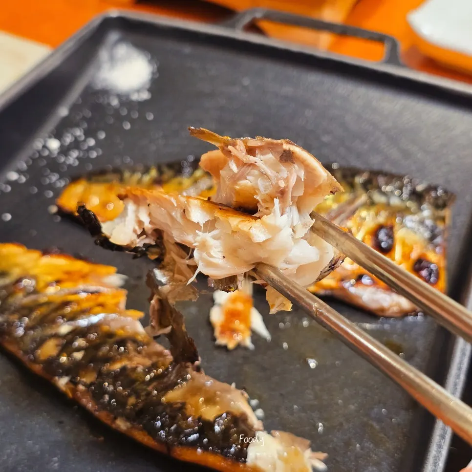 Mackerel grilled in a 400-degree wood-fired oven