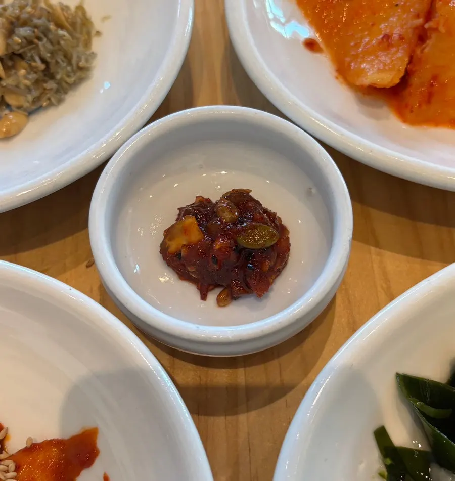 Fluffy bowl of rice with side dishes