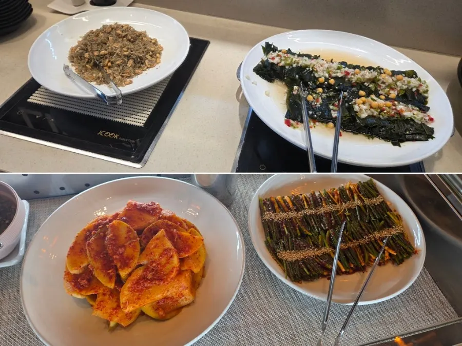 Self-serve banchan corner at Geumdeungeo Main Branch