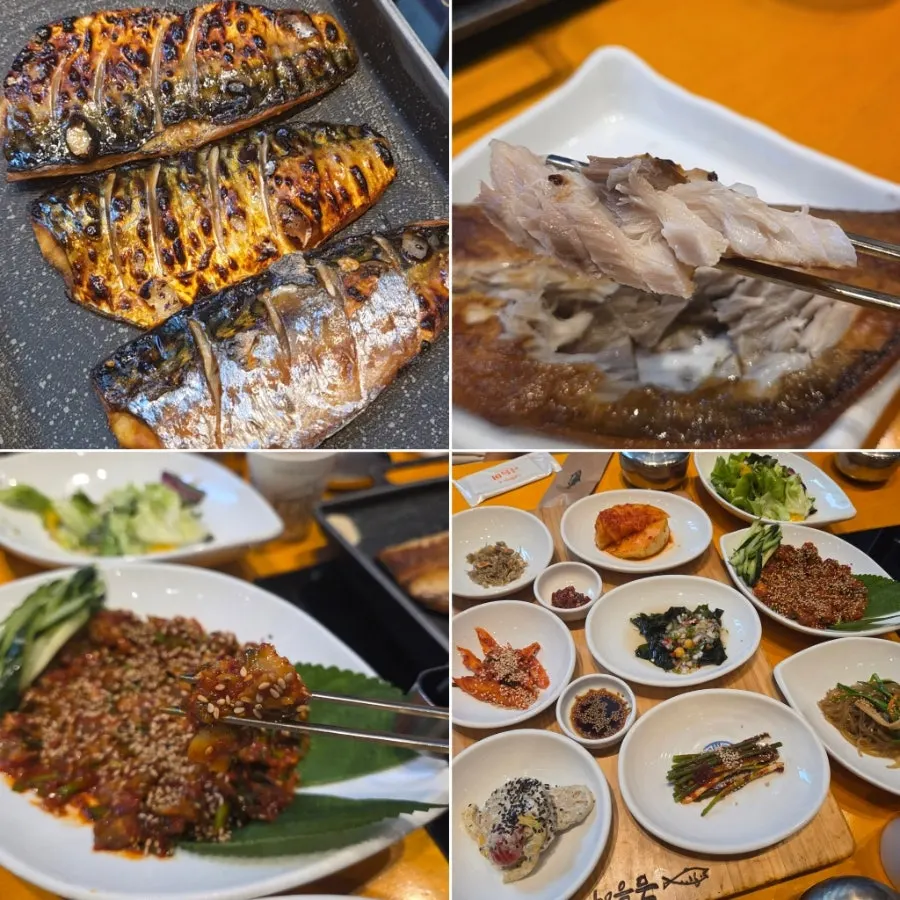 Finished hanjeongsik table at Geumdeungeo Main Branch after the meal