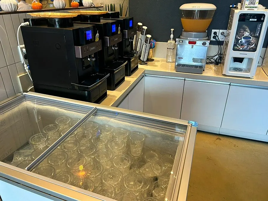 Coffee machine at the restaurant's dessert corner
