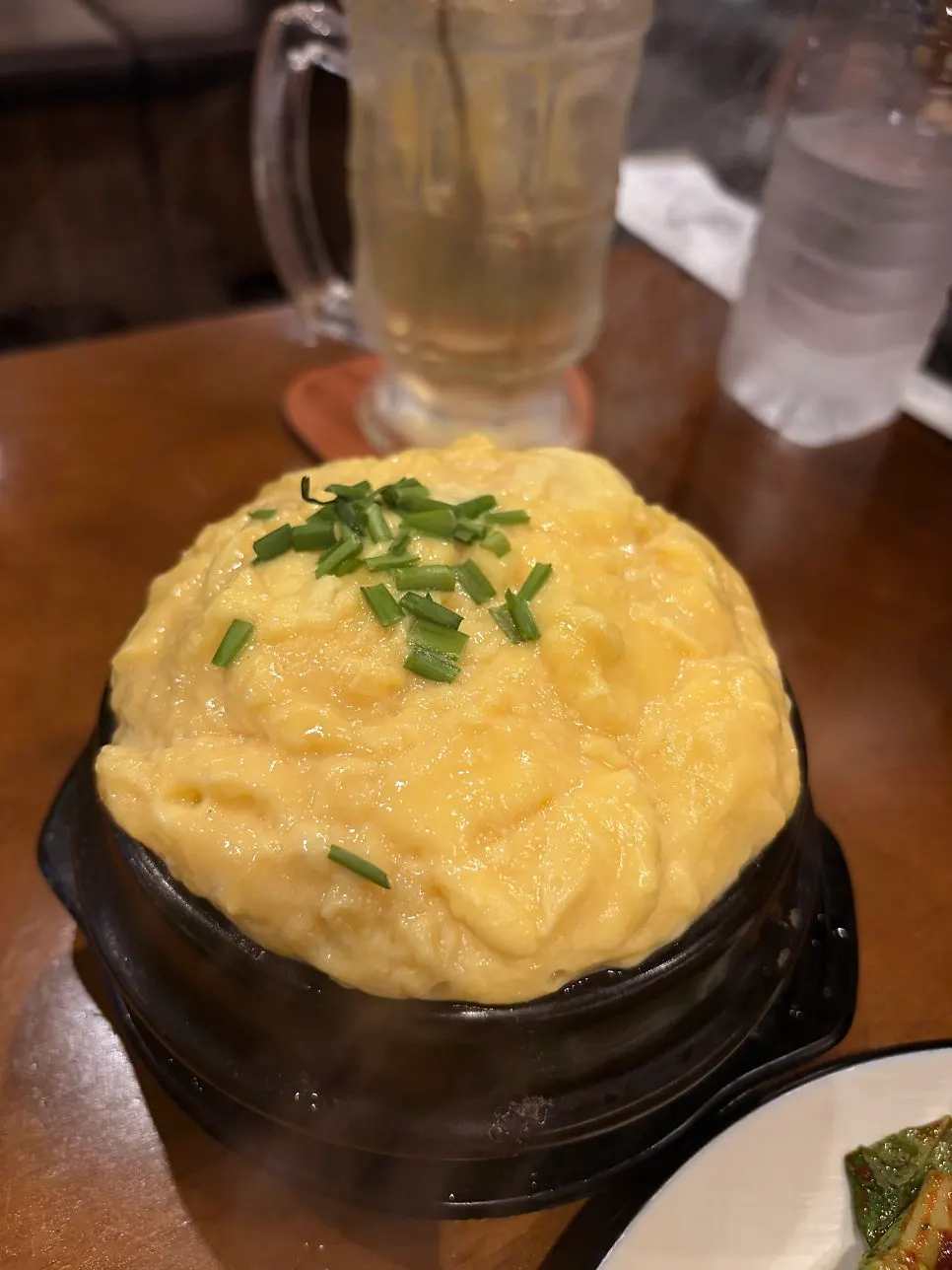 Steamed egg served as a default banchan