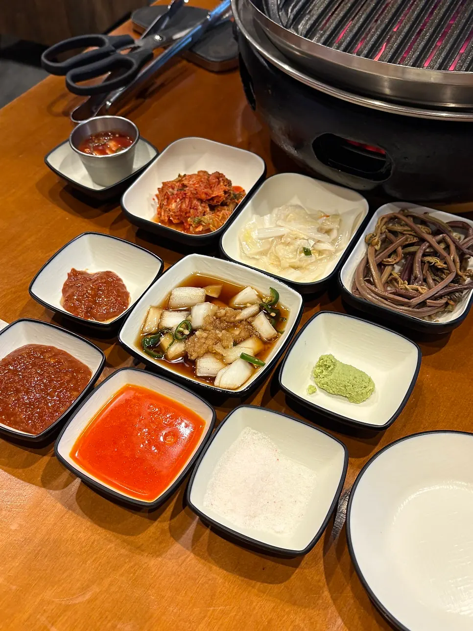 Basic table setting served with the steamed egg