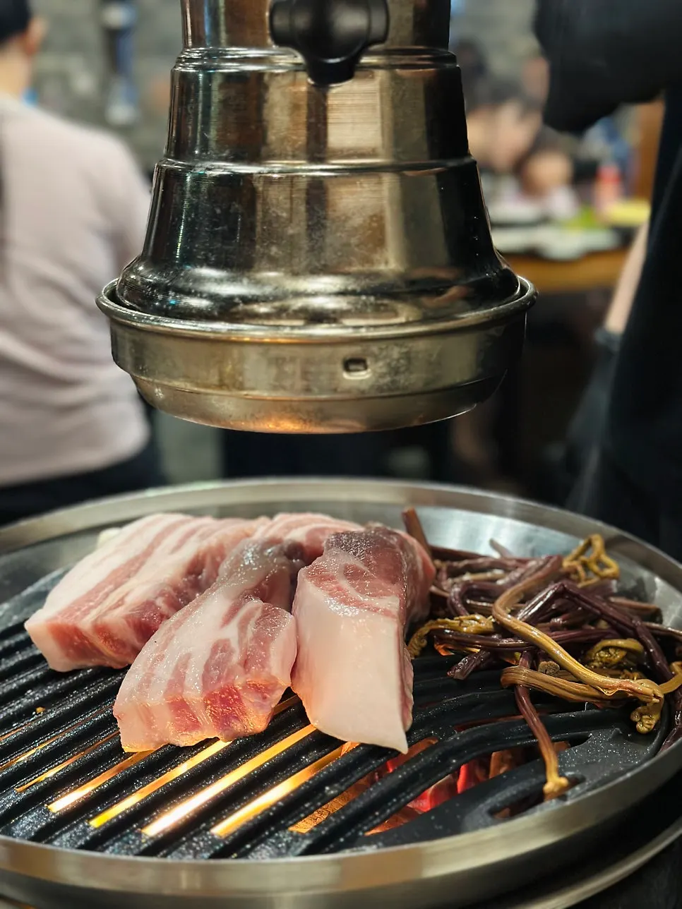 Juicy grilled aged pork belly