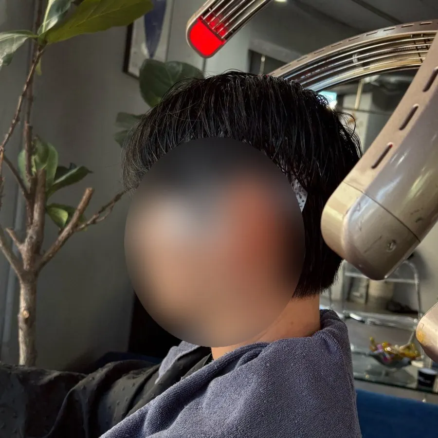 커트와 다운펌 시술 과정