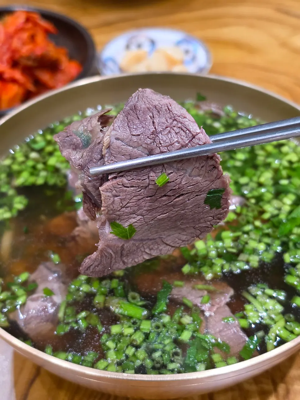 Toryeom-style gomtang with rice and broth combined