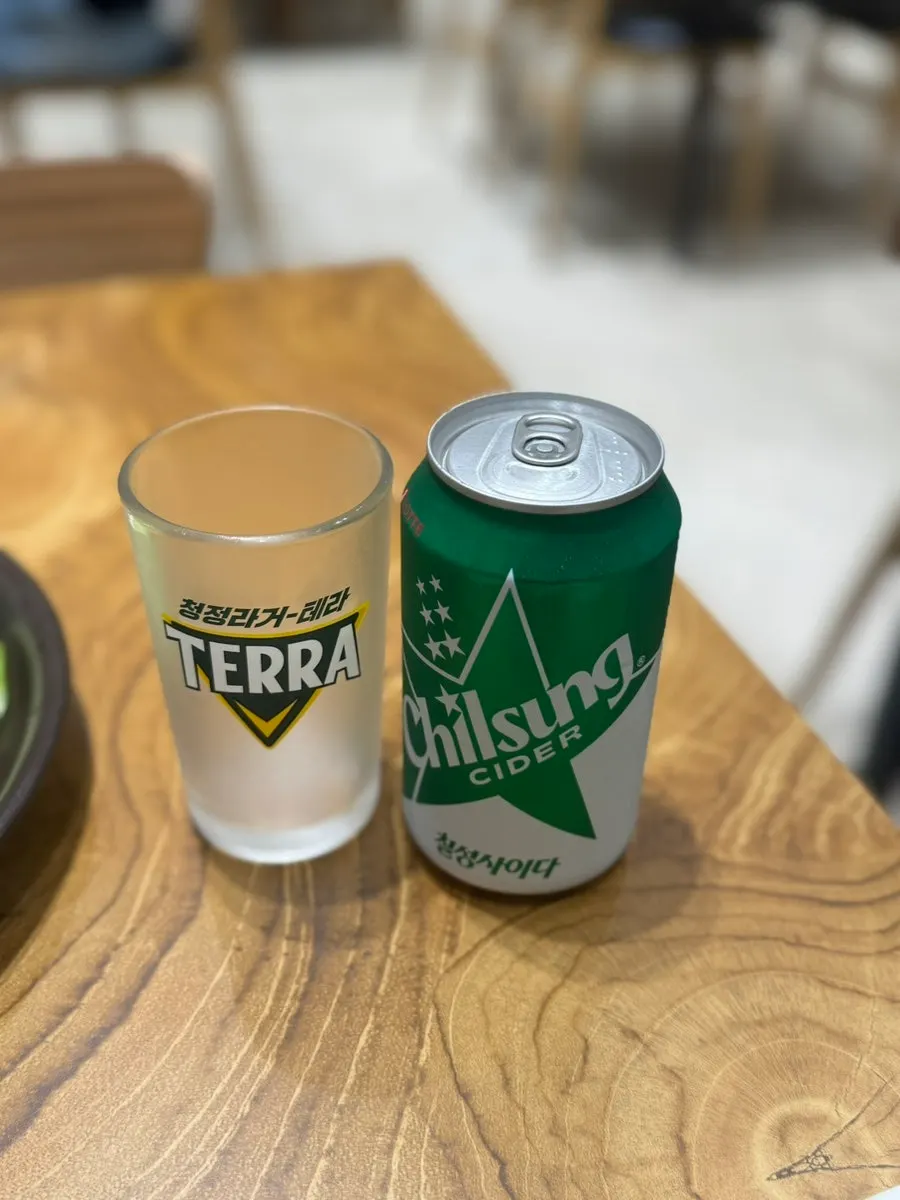 A cold cider enjoyed alongside the meal