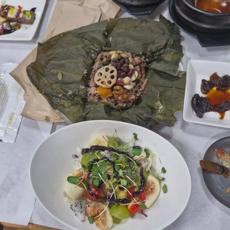 The final Korean set meal spread, prepared with care