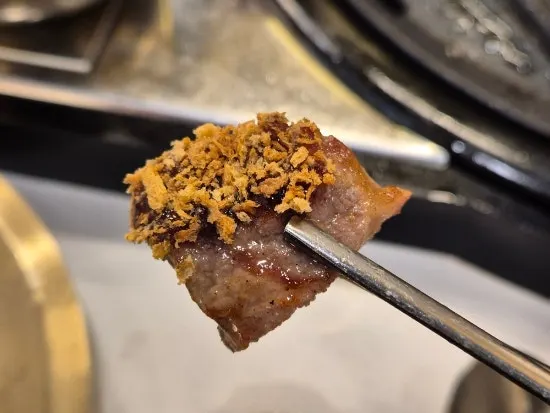 1% pork neck on the grill