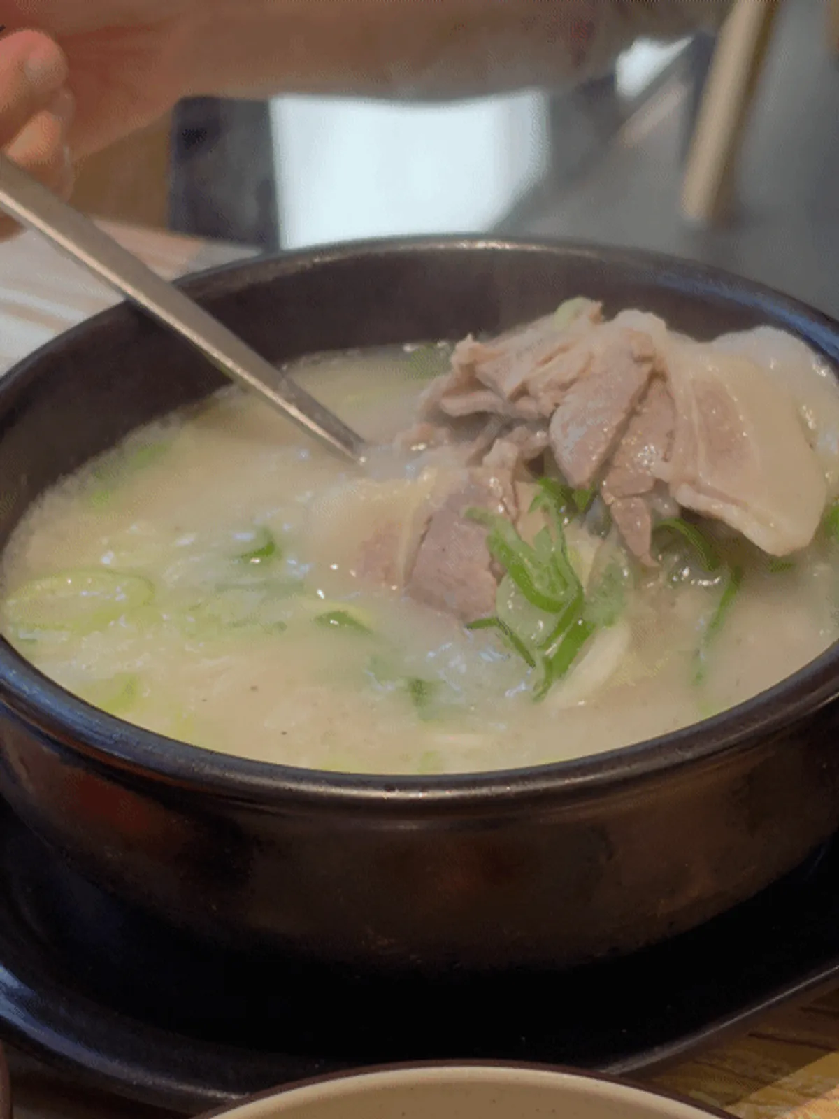 Milky broth pork gukbap at Geumsu Dwaeji Gukbap Gyeongseong-Pukyongdae Branch