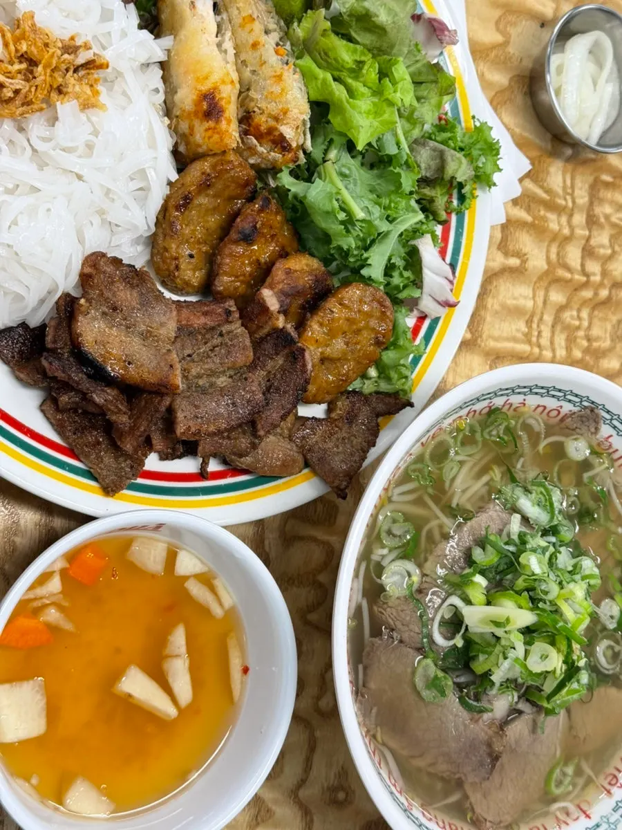 Bun cha meat and noodles combo