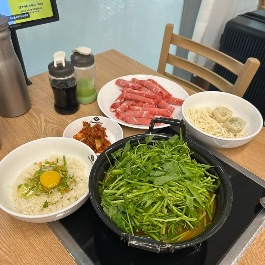 Generous shabu-shabu spread