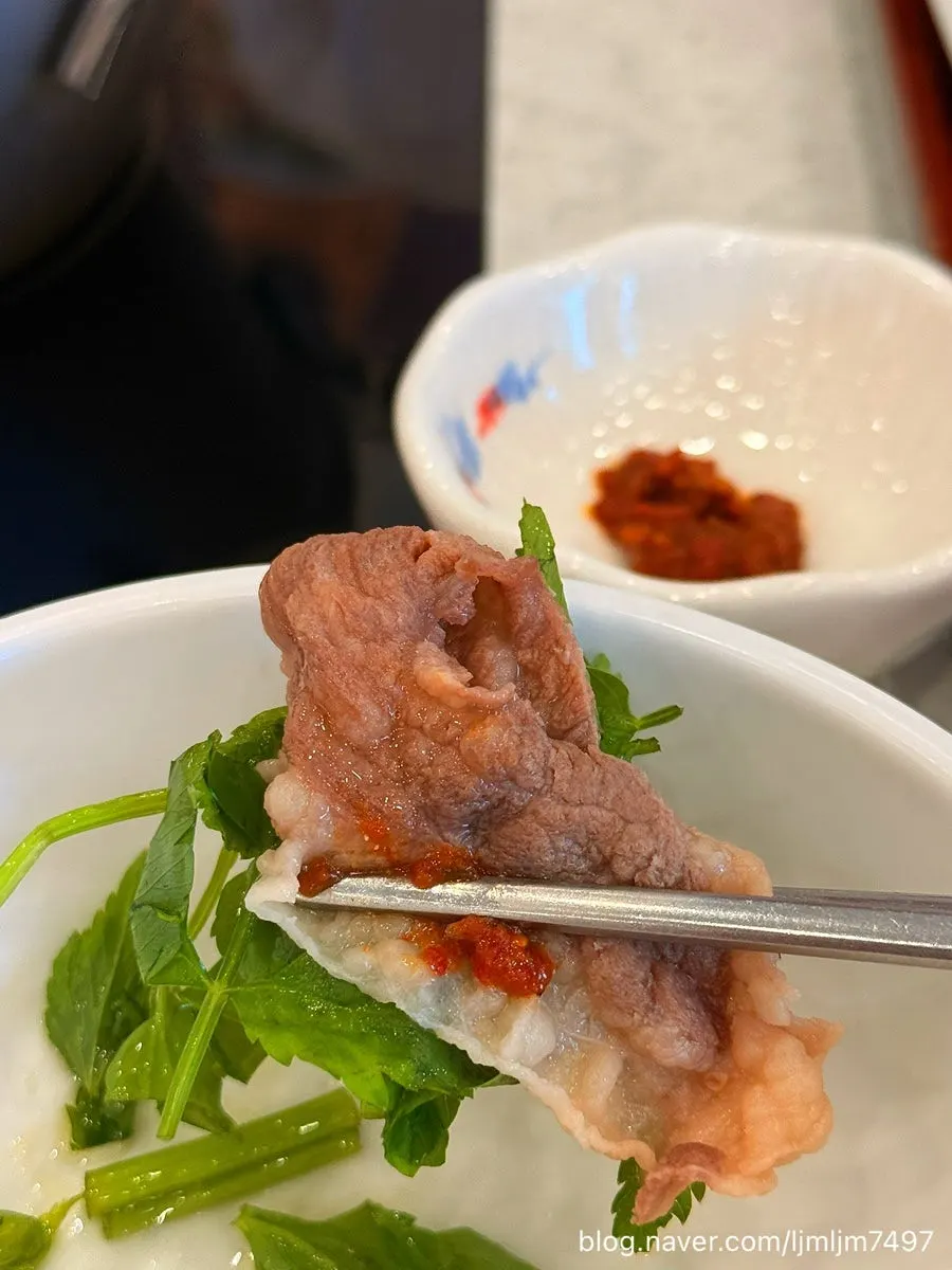 소스에 찍어 먹는 샤브 재료