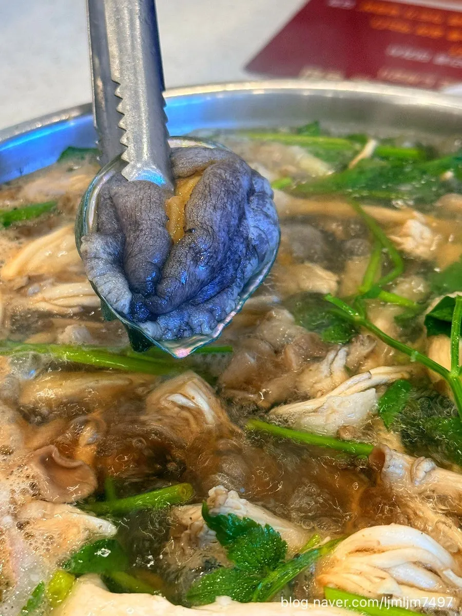 따뜻하게 끓인 전복 차돌 샤브