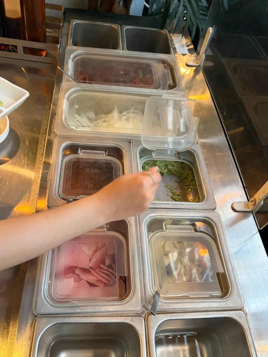 Perilla leaves and lettuce from the self-bar