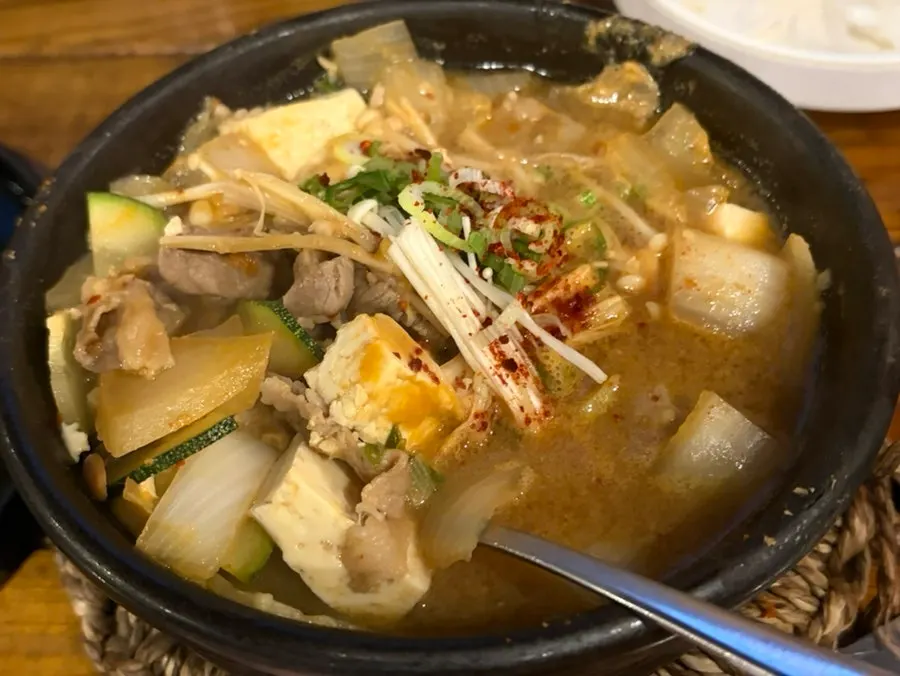 Inside the stew, packed with tofu and brisket