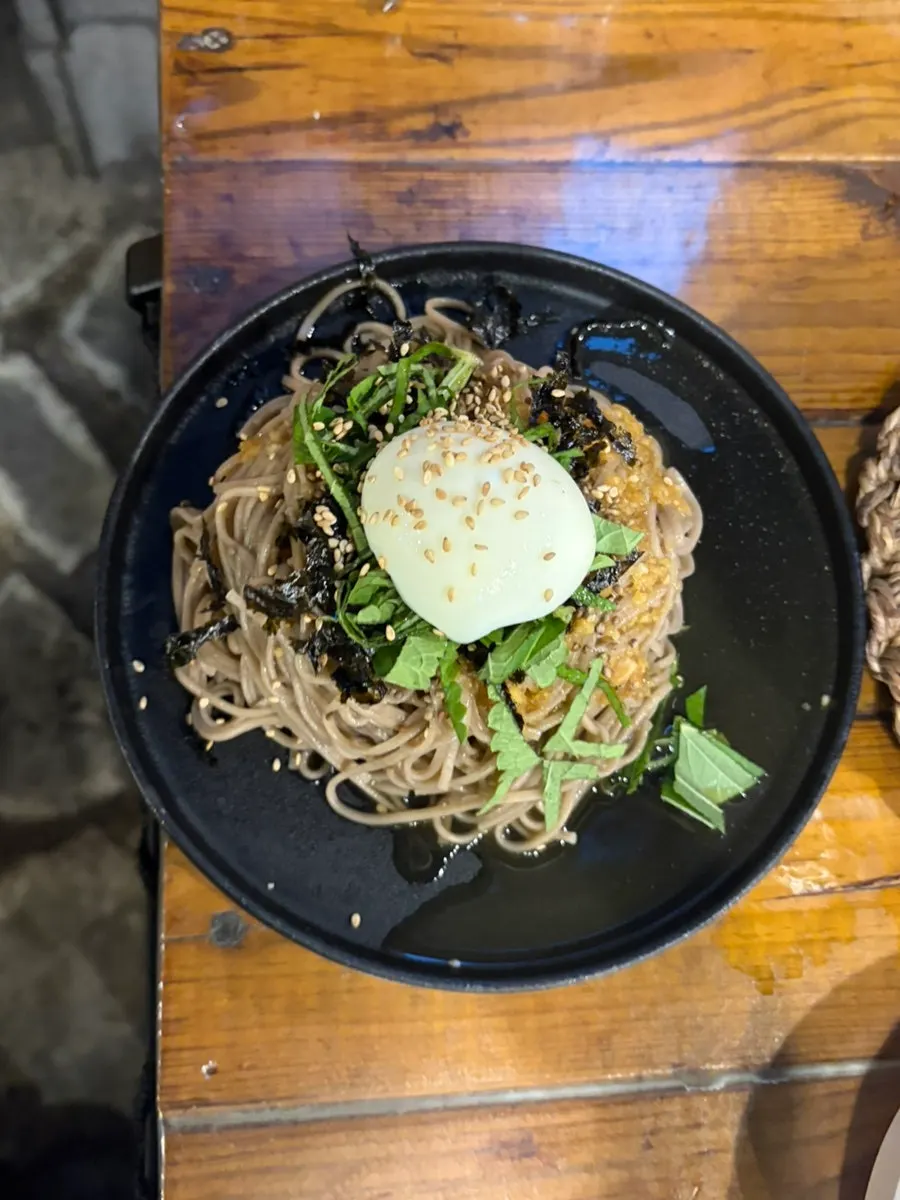 Perilla oil buckwheat noodles eaten to finish the meal