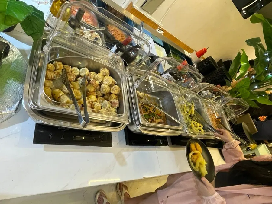 Banchan at the self-service bar