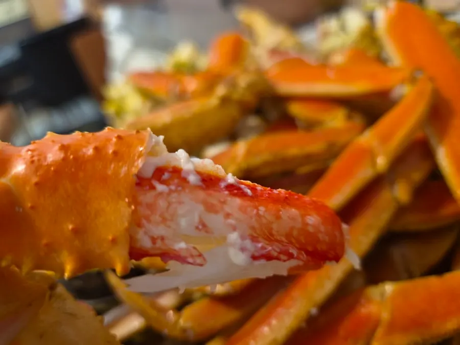 Plump snow crab legs