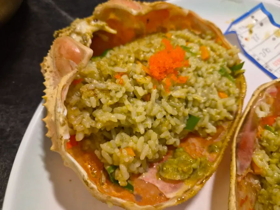 Additional dishes after the snow crab meal