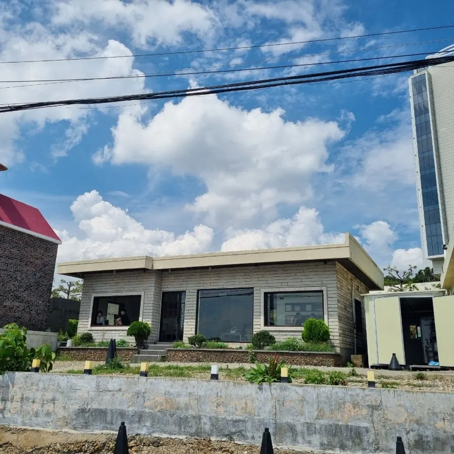 Deokmi café in Gijang and the seaside view
