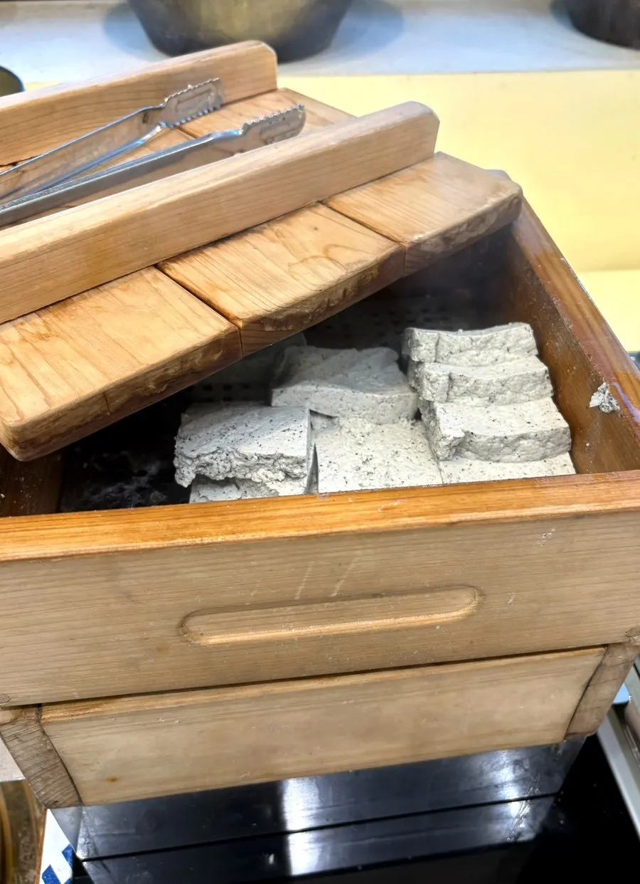 Black sesame tofu at the self-serve corner