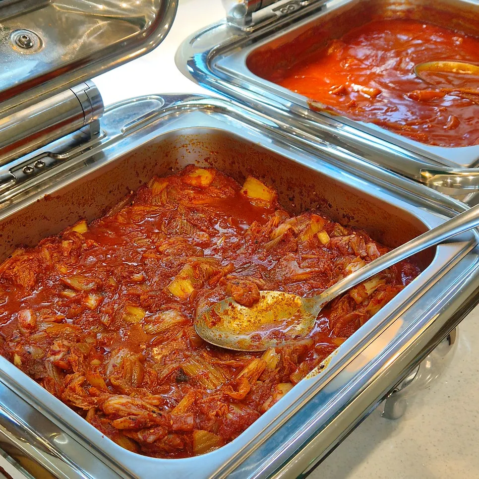 셀프바 계란찜과 떡볶이