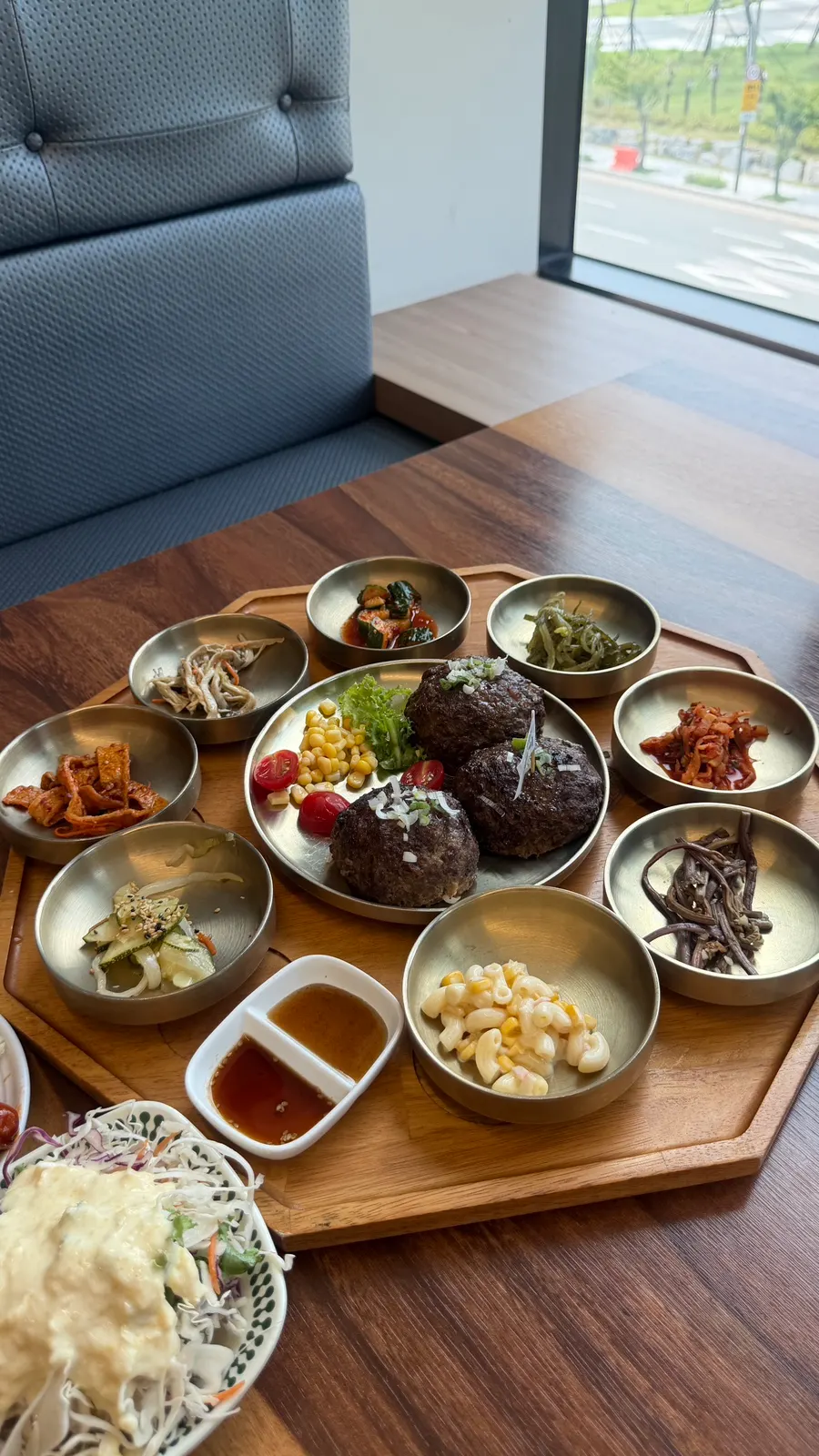 Three chunks of beef tteokgalbi