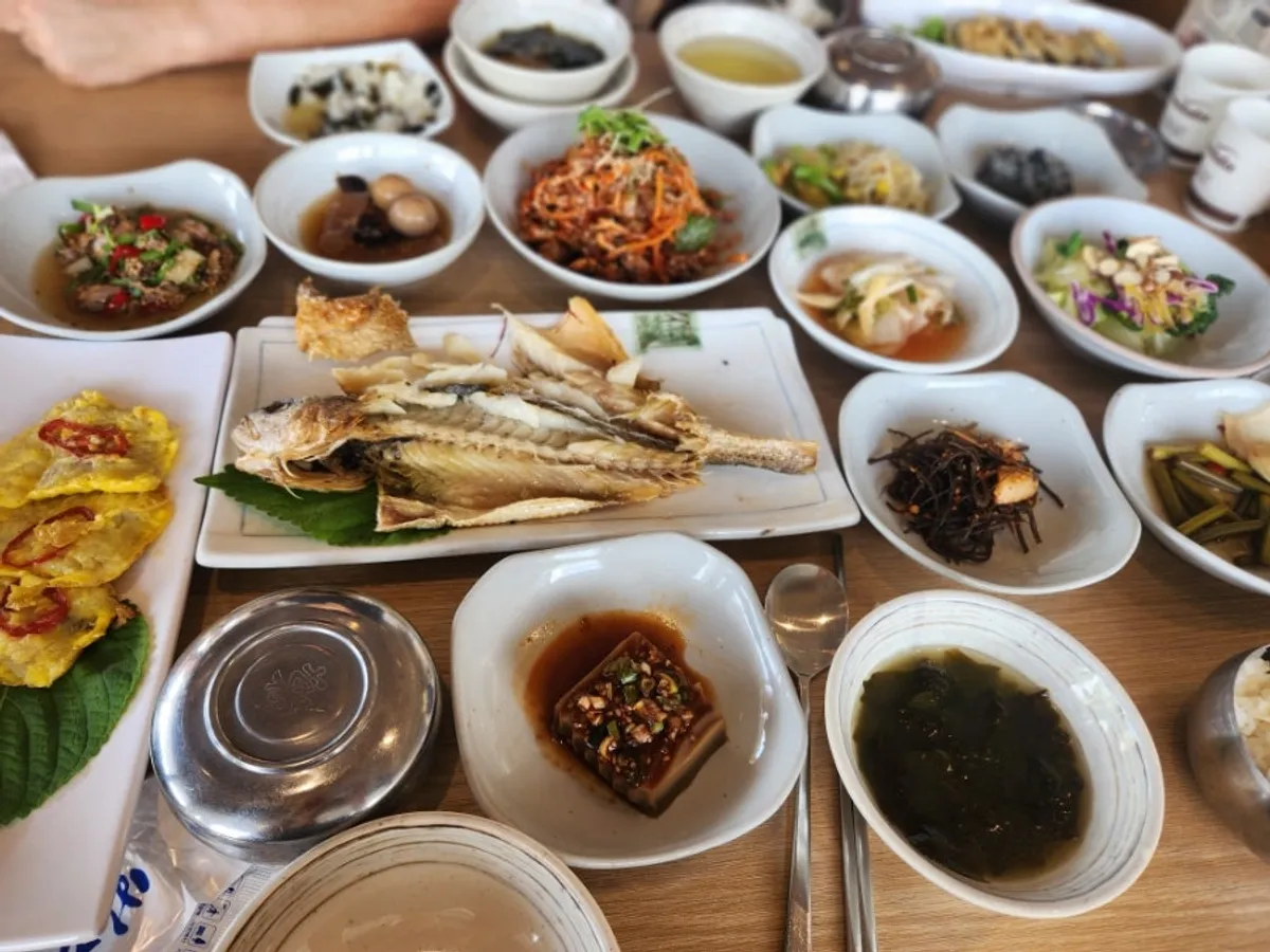 부산 가족여행 첫날 한정식 식사