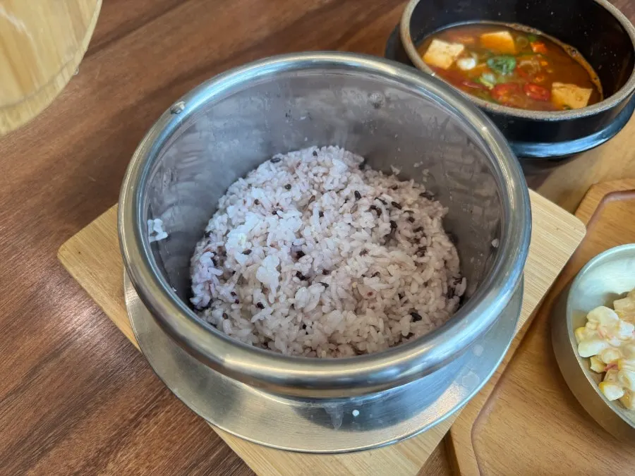 A bowl of savory doenjang jjigae