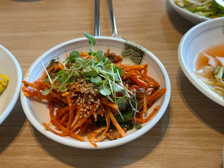 Mildly seasoned side dishes on the table