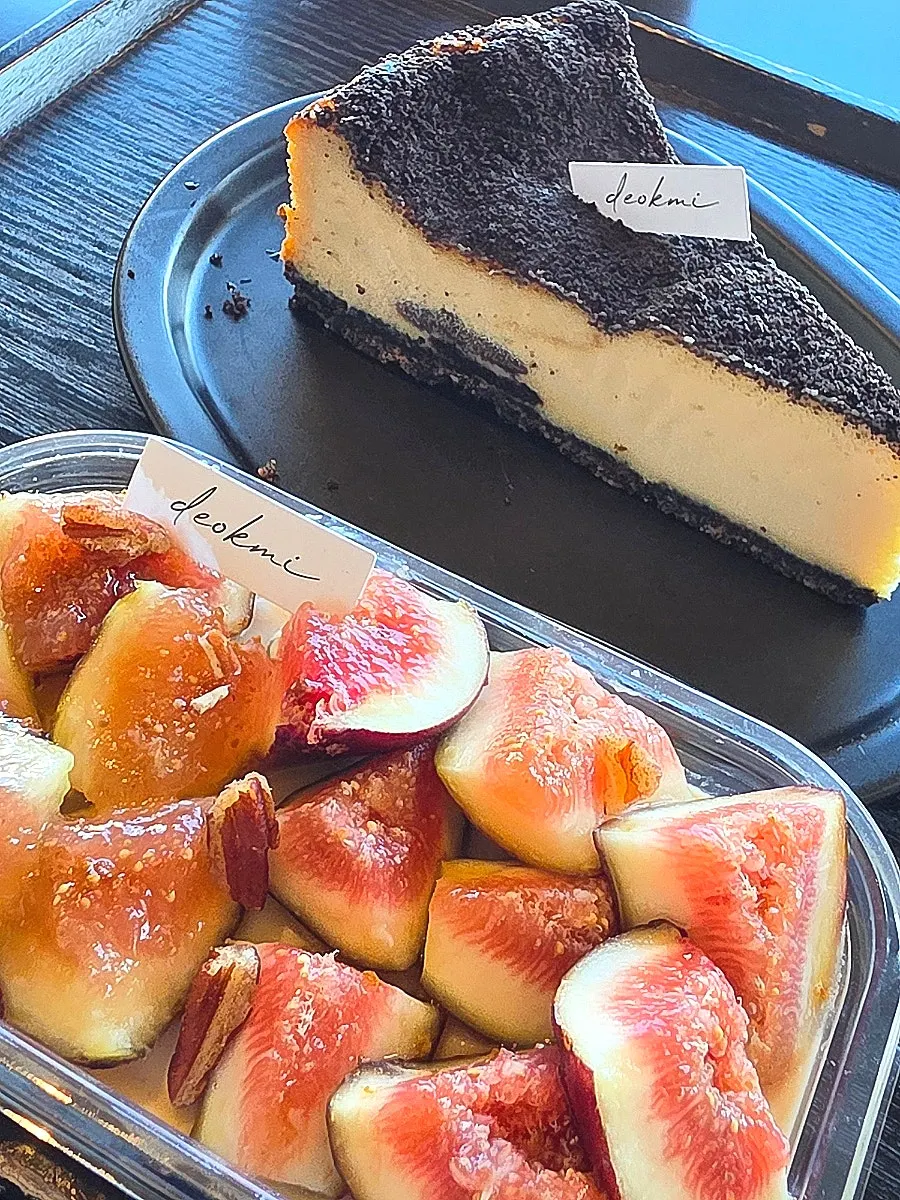 Desserts and coffee set on the table