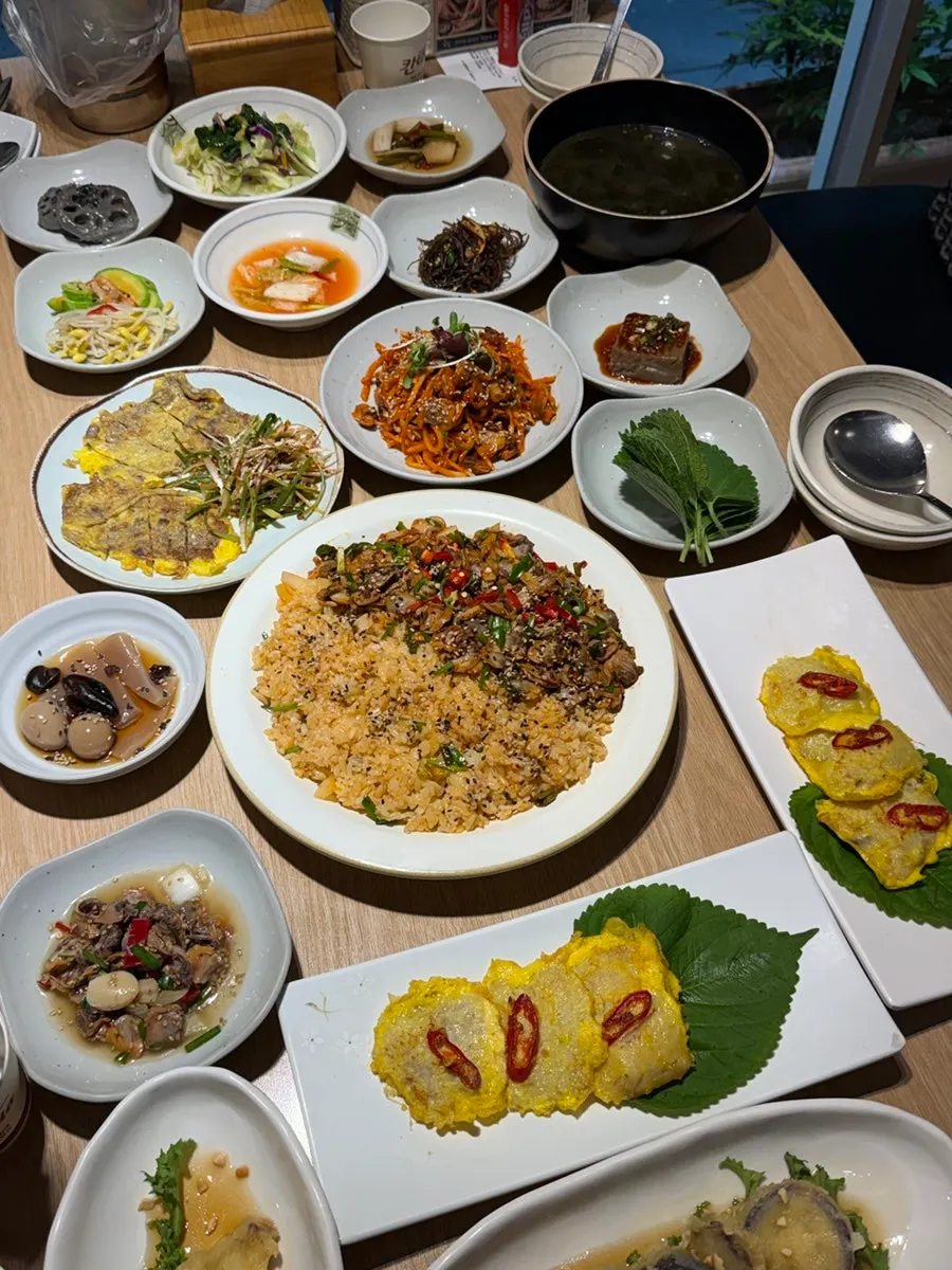 Table filled with side dishes