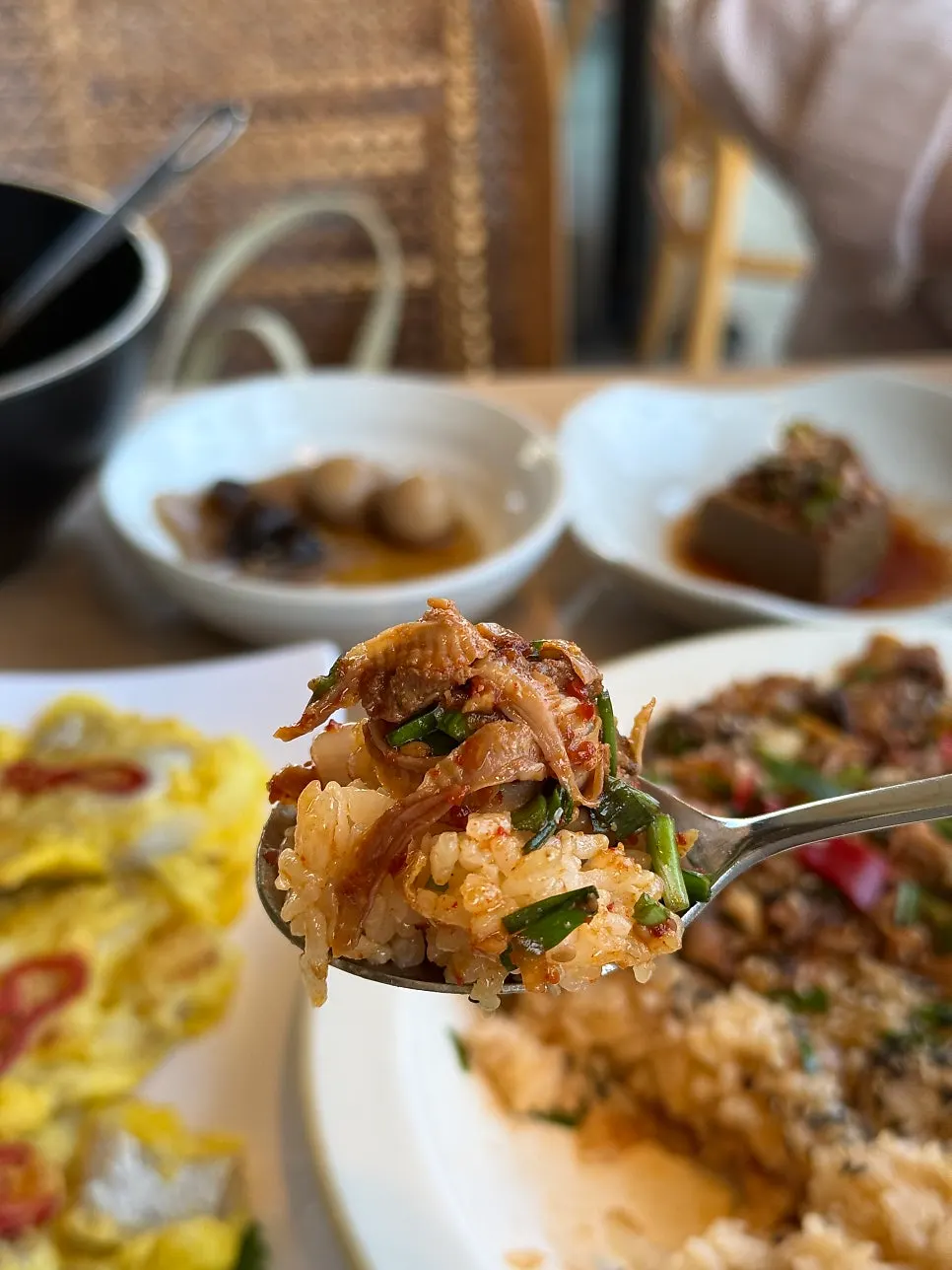 A bowl of mixed cockle bibimbap