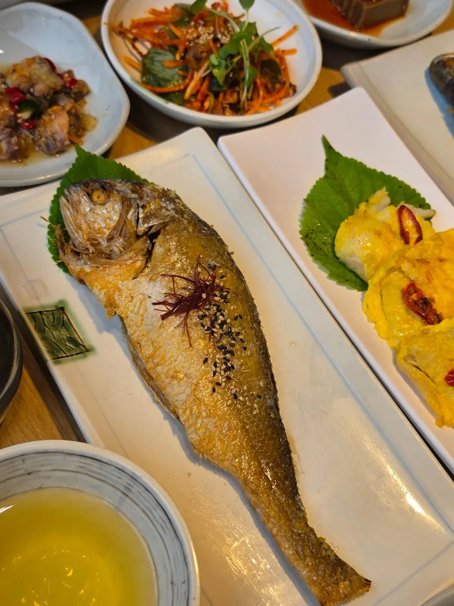 식사를 마친 꼬막한상 기장본점 테이블