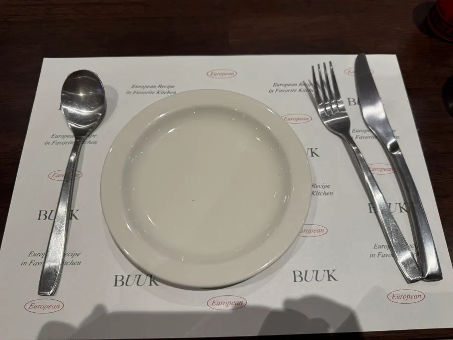 Tableware set on the table