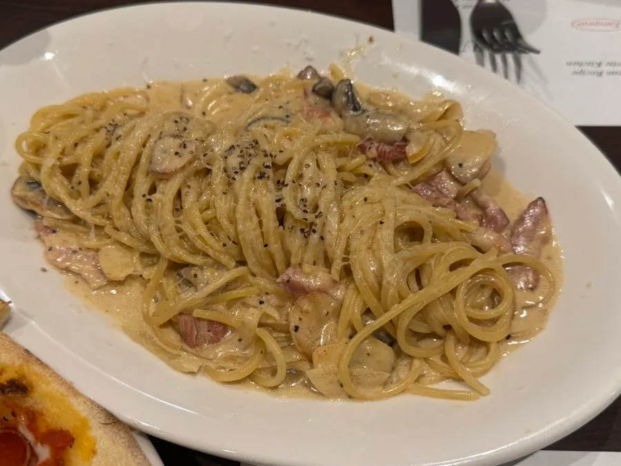 Carbonara with rich cream sauce