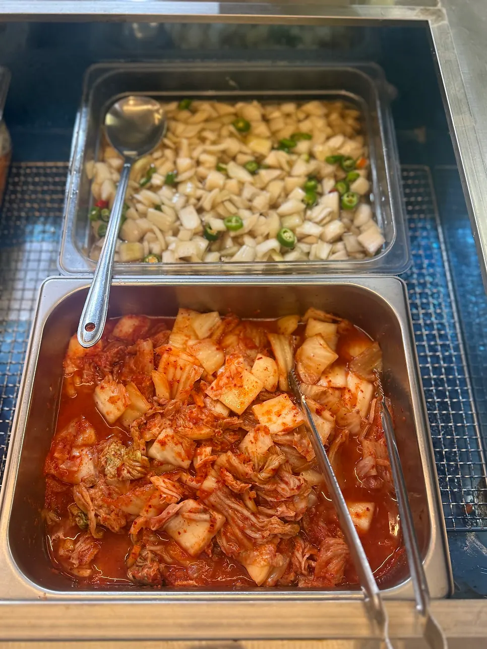 Self-serve bar with fried items and side dishes