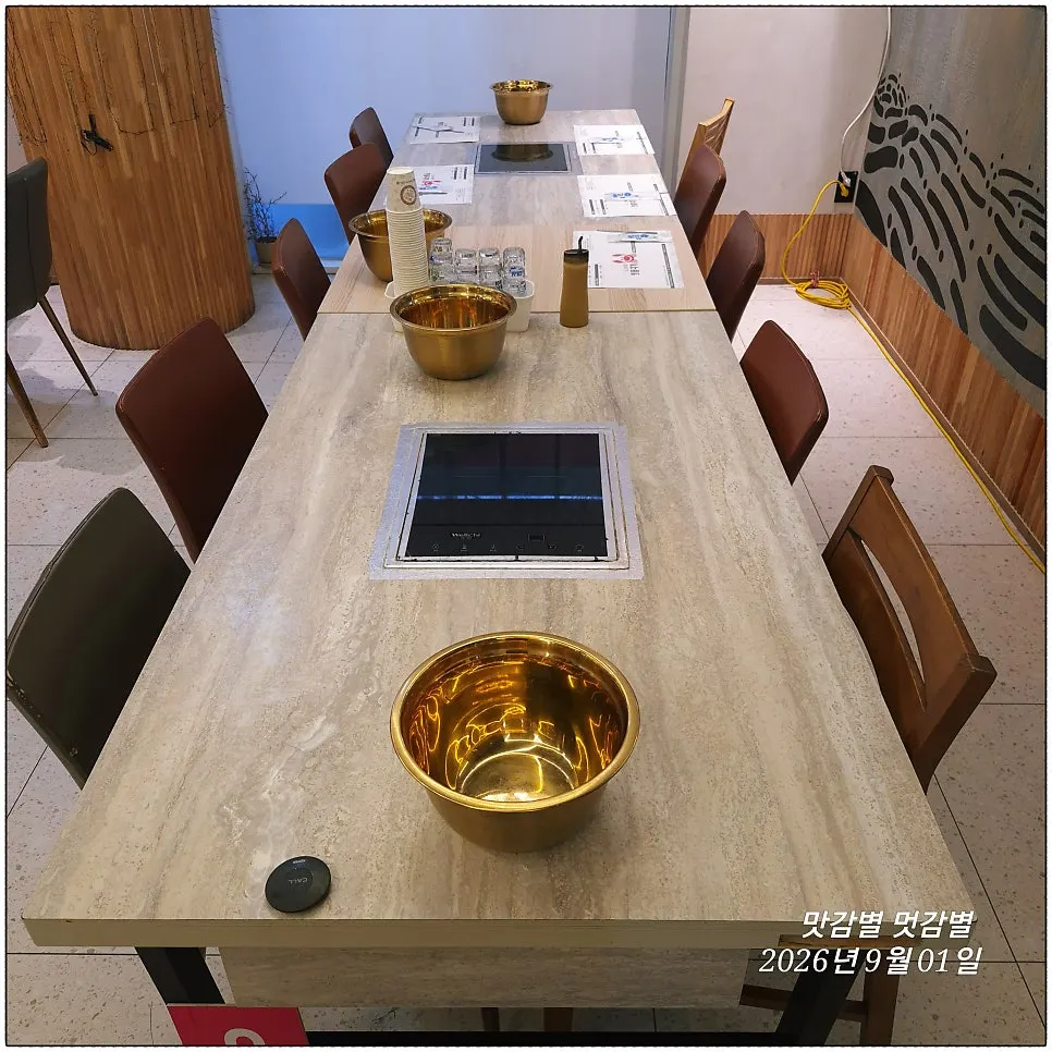 Spacious, clean interior tables of the restaurant