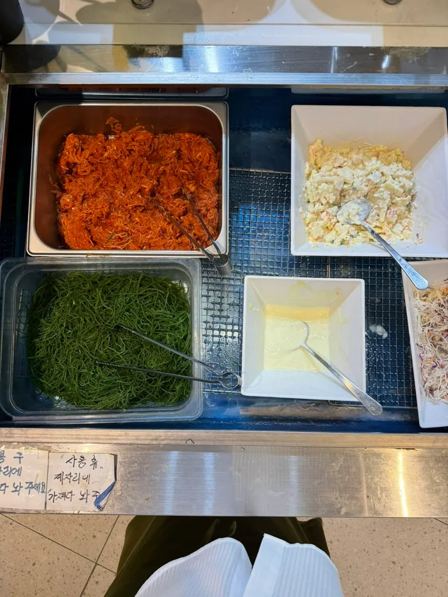 Basic table setting from the self-serve bar
