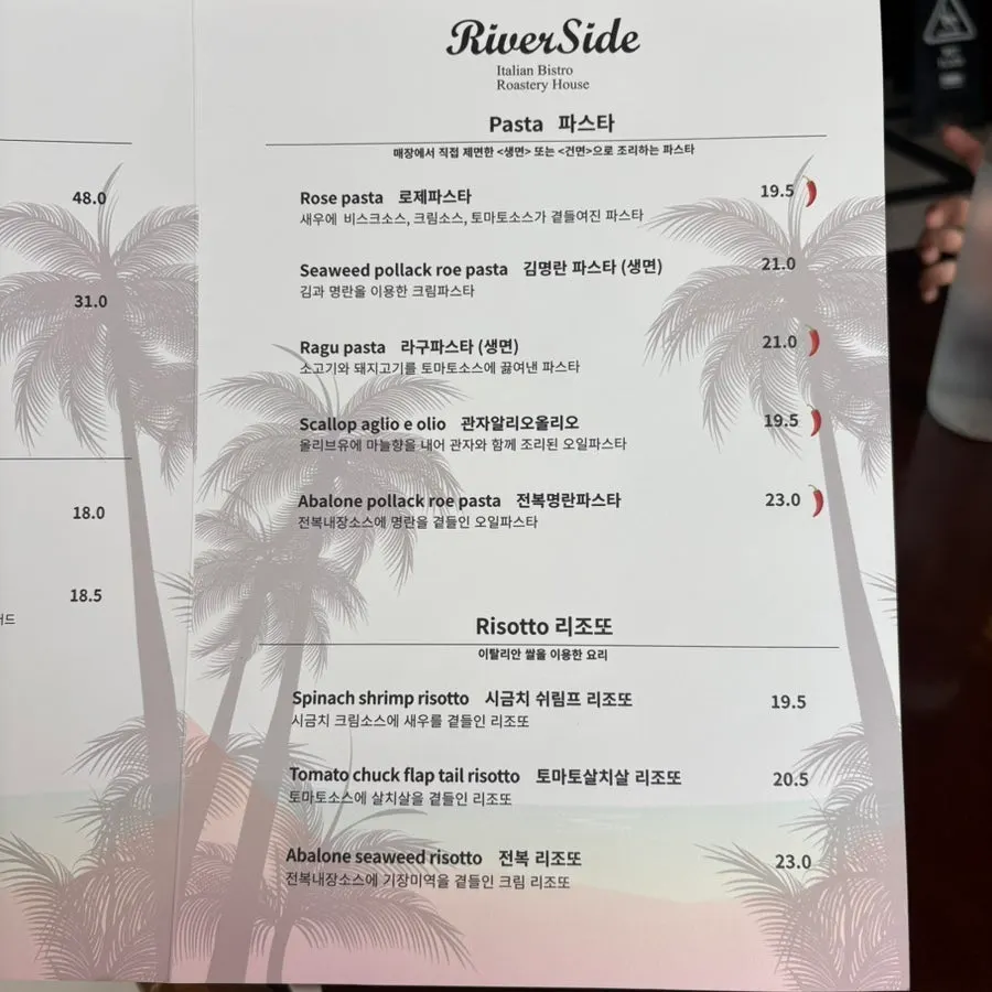 Riverside menu board