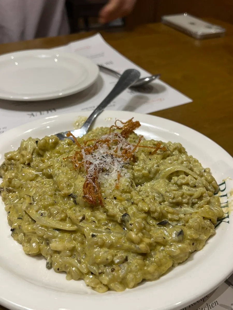 A plate of abalone cream risotto at Bueokgan