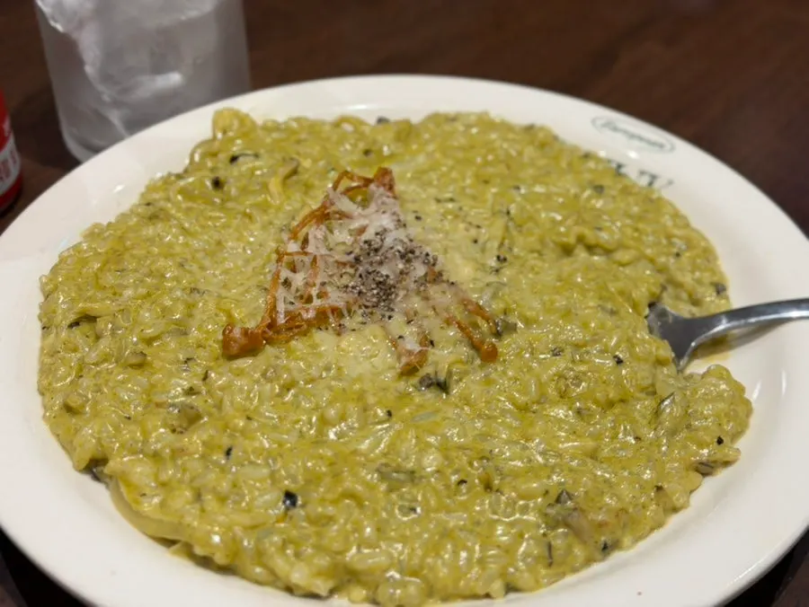 A bowl of Bueokgan's abalone cream risotto
