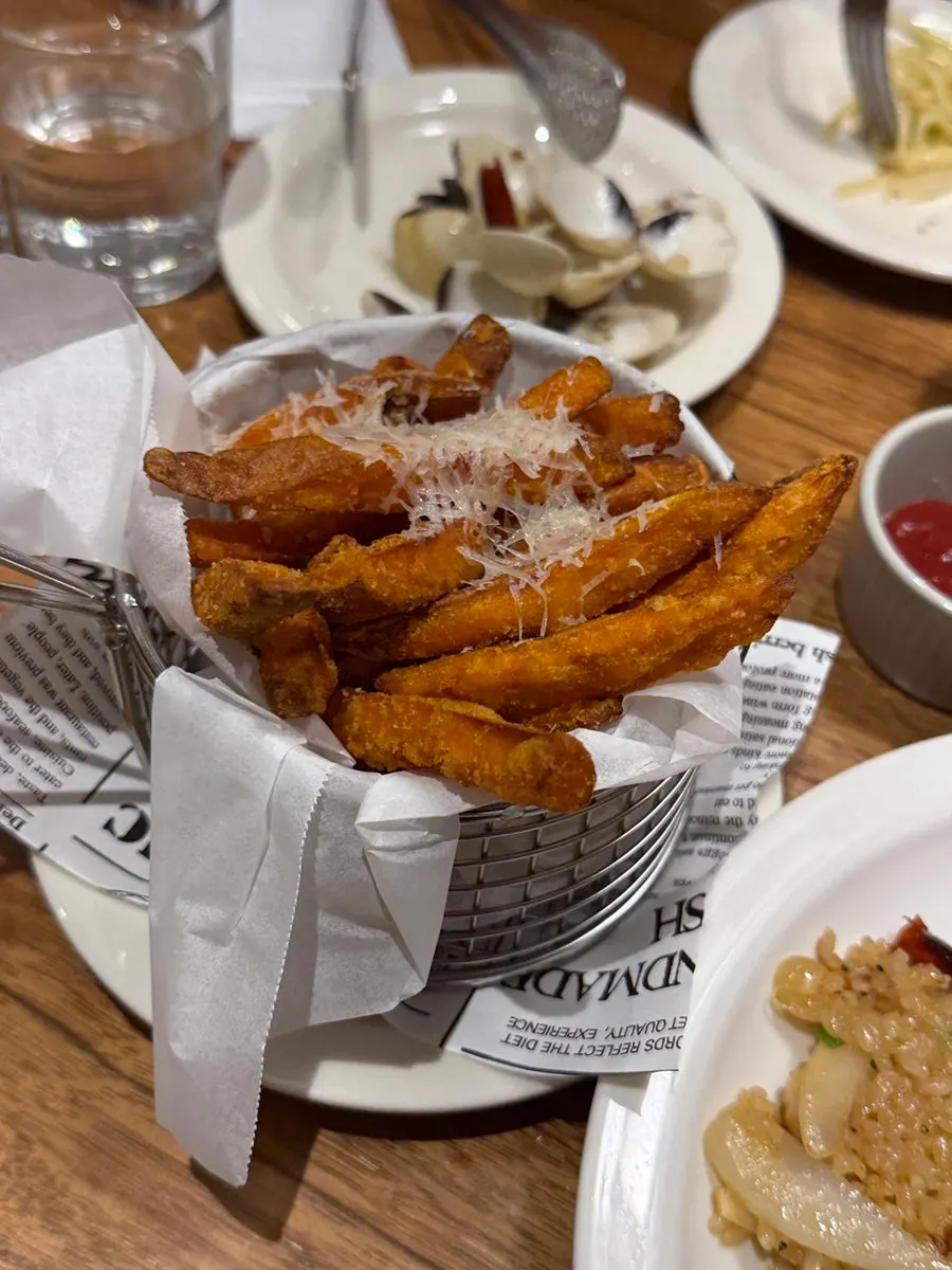Crispy-outside sweet potato fries