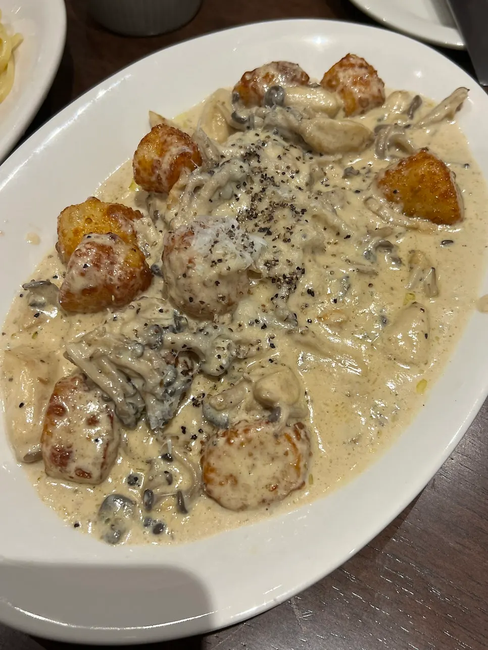 Truffle mushroom cream gnocchi