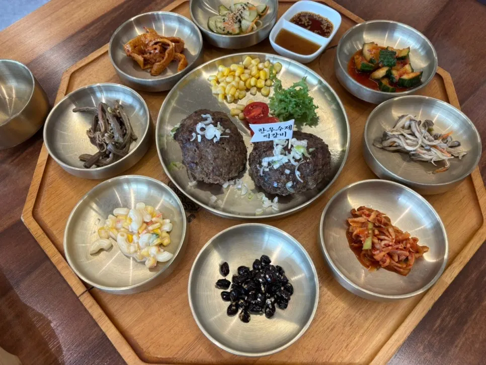Dongam Tteokgalbi menu board with set prices