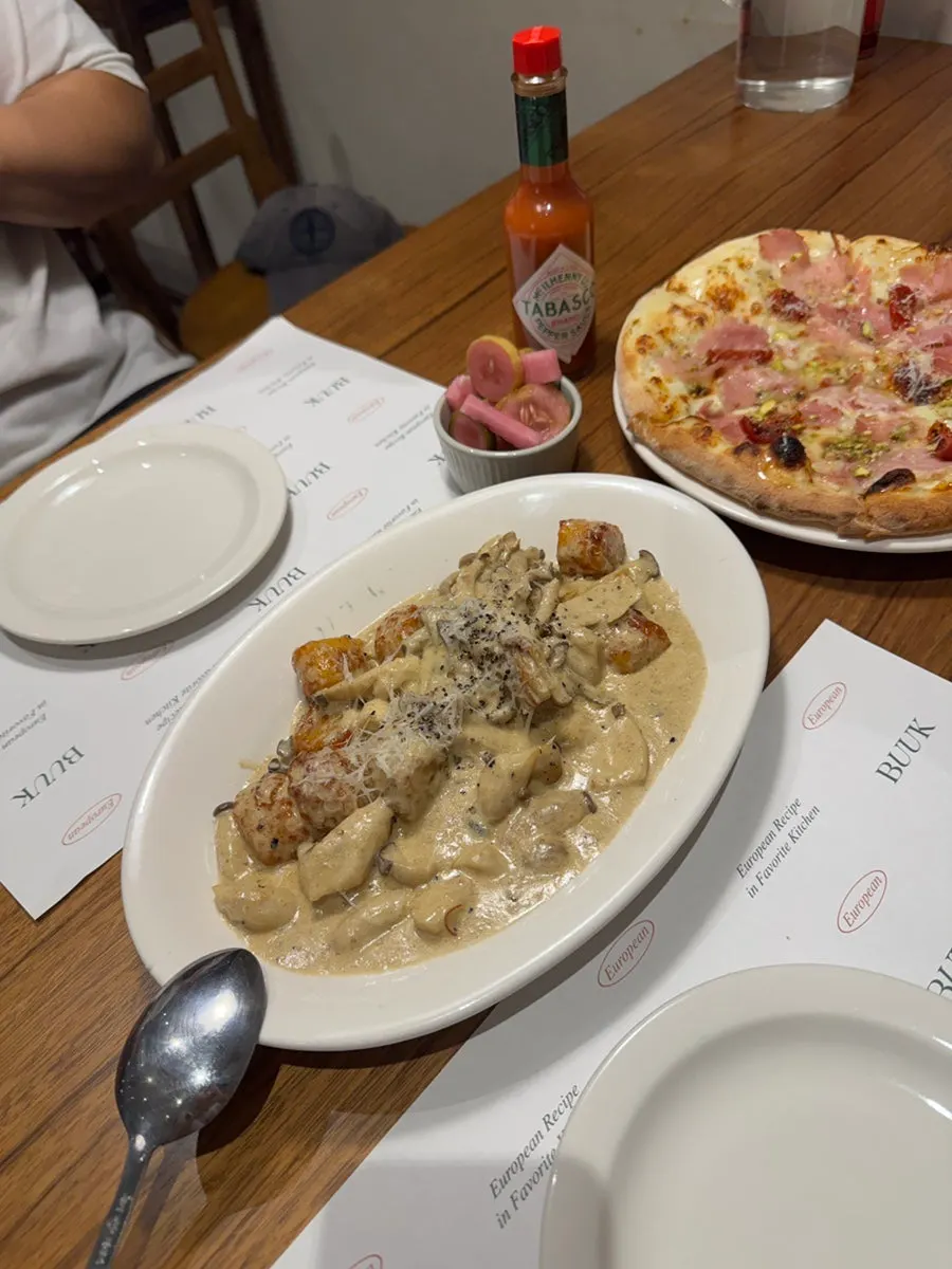 Two Italian dishes set on the table