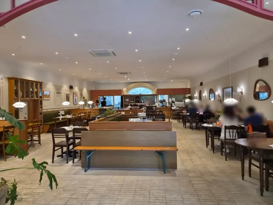 Spacious hall interior with wood decor