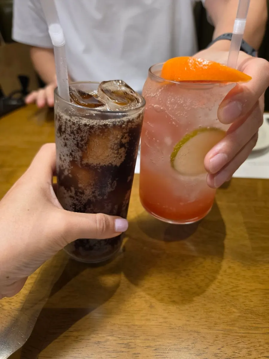 A cold drink on the table